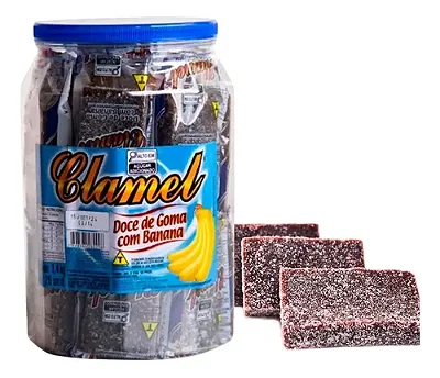 Pote de Doce Goma com Banana 1,2kg (20 Unidades) – Sabor Tradicional Clamel