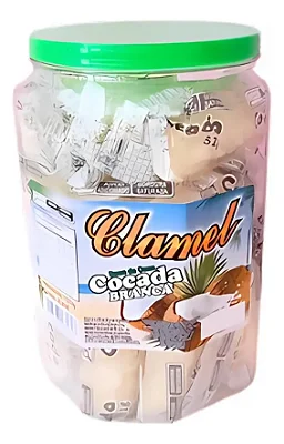 Pote de Cocada Branca 1,02kg (20 Unidades) – Sabor Tradicional Clamel