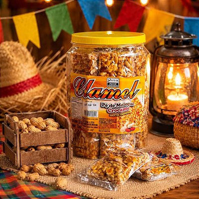 Pote Pé de Moleque Crocante 1,02kg (20 Unidades) – Sabor Tradicional Clamel