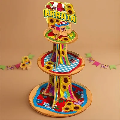 Suporte Para Doces Arraiá - 44,5x29cm