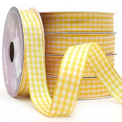 Fita Xadrez Amarelo 15mm – Rolo com 10 Metros