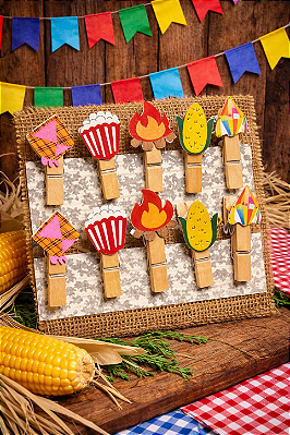 Prendedor Junino Decorado – 4cm | 10 Unidades
