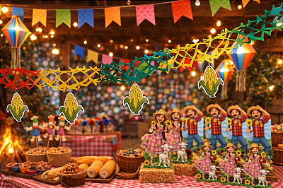 Enfeite Varal Guirlanda Festa Junina – 3 Metros