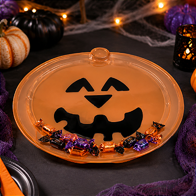 Prato Decorativo Halloween Abóbora 32 x 28cm