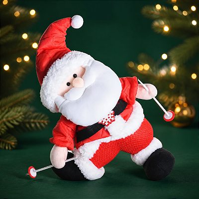 Enfeite Papai Noel Esquiando Natalino Decorativo 36cm