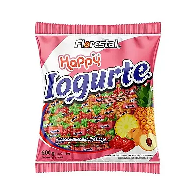 Bala Happy Iogurte Frutas 500g – Florestal