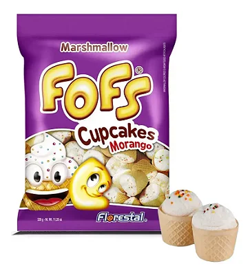 Marshmallows Fofs Cupcake Morango 160g – Florestal