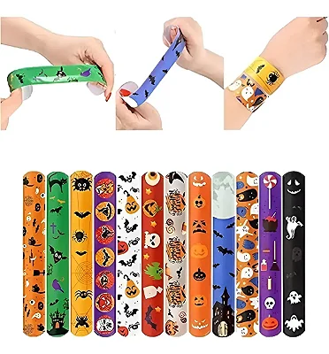 Kit com 24 Pulseiras Bate-Enrola Halloween