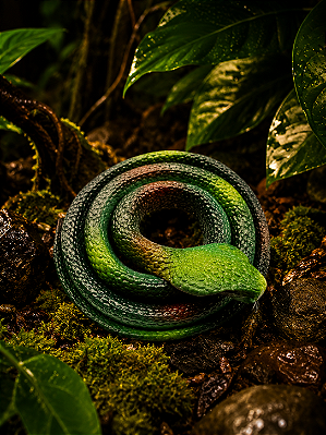 Cobra de Brinquedo Redonda Realista em Borracha