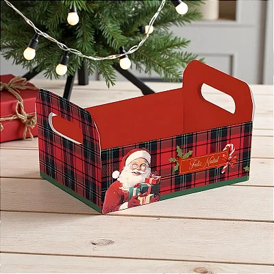 Caixote Natalino Papai Noel Magia Infinita - 25x19x10cm - 1 Unidade