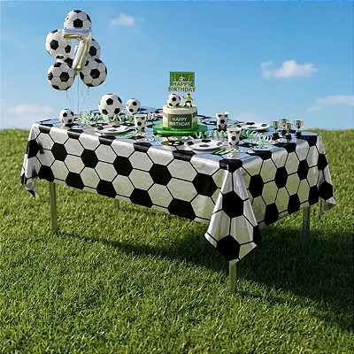 Toalha Plástica para Mesa Festa Futebol 137x183cm