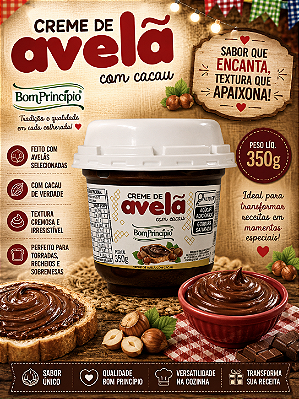 Creme de Avelã com Cacau Bom Princípio 350g