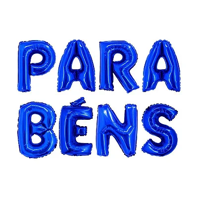 Balão Metalizado 16" Parabéns com Canudo - Azul