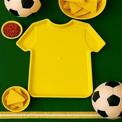 Bandeja Decorativa Camisa de Futebol 22,5cm - Amarelo