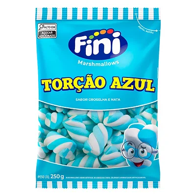 Marshmallow Torção Azul e Branco Fini 250g