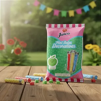 Mini Bala Decorativa Sabor Maça Verde – 400 Gramas