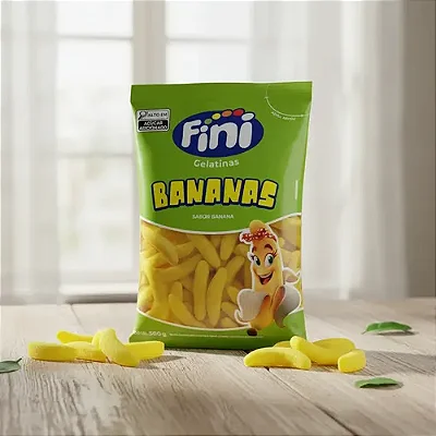 Bala de Gelatina Fini Sabor Banana 250g