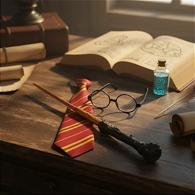 Kit Acessórios Fantasia Bruxinho – Gravata + Varinha Mágica + Óculos | 3 Peças