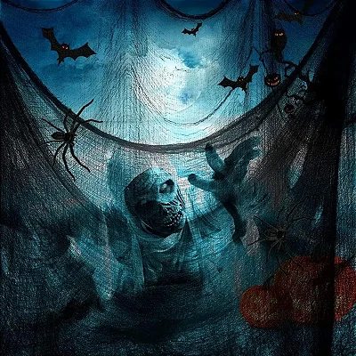 Tecido Envelhecido Assustador para Decoração de Halloween 150x80cm