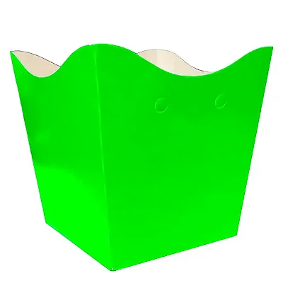 Cachepot de Papel Cartão Liso Verde Claro - Tamanho 10x9cm - 10 Unidades