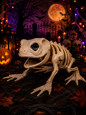 Esqueleto Caveira de Sapo para Decoração de Halloween 15cm