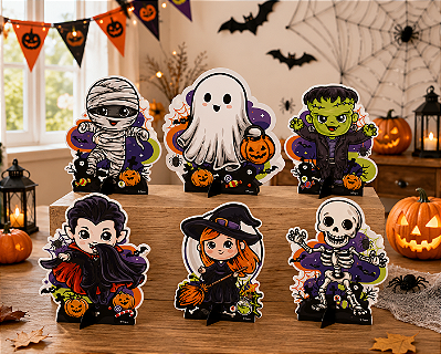 Decoração de Mesa Halloween Infantil 23cm – 6 Unidades