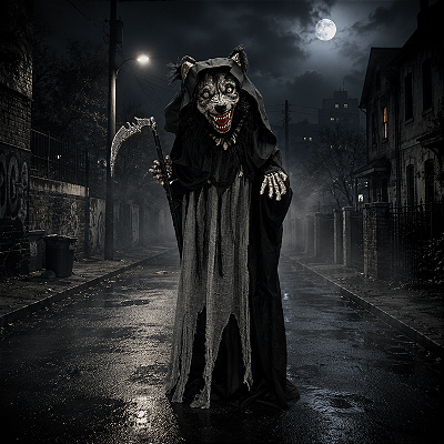 Lobisomem em Pé Assustador com Som e Movimento 170cm – Decoração Halloween Animada