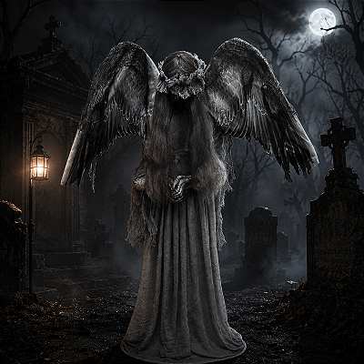 Anjo do Mal com Som e Movimento 162cm – Decoração Halloween Animada