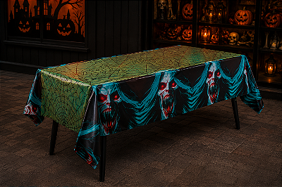 Toalha Plástica de Mesa Halloween Fantasmas 137x183cm – Retangular