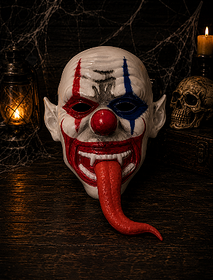 Máscara Palhaço com Língua Halloween