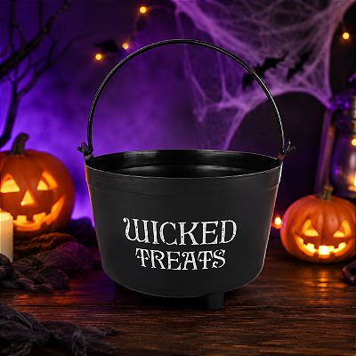 Acessório Decorativo Caldeirão Doces da Bruxa Halloween 21cm
