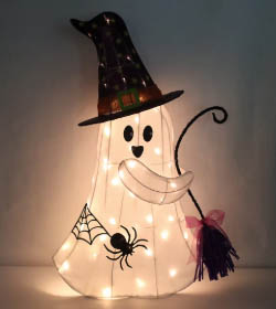 Silhueta de Chão Fantasma com LED Halloween 93cm