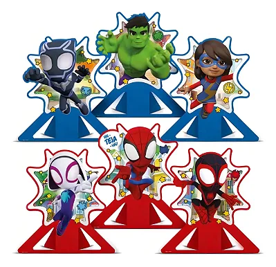 Decoração de Mesa Festa Spidey e Seus Amigos em Papel Cartonado 20x15cm - 6 Unidades