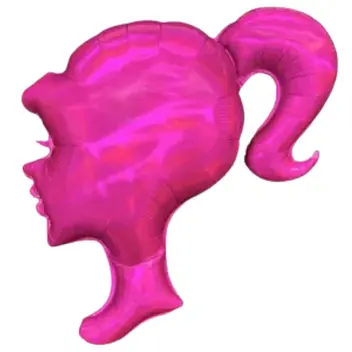 Balão Metalizado Boneca Pink Luxo 70x69cm – Flutua com Gás Hélio