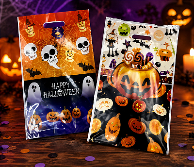 Sacola Plástica Halloween Infantil Party 27x14cm – 10 Unidades