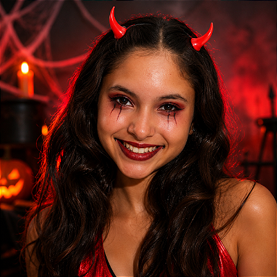 Presilha de Cabelo Tic Tac Diabinha Halloween 3,5cm – 1 Par