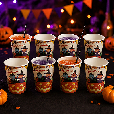Copo de Papel Halloween Party 250ml – 8 Unidades