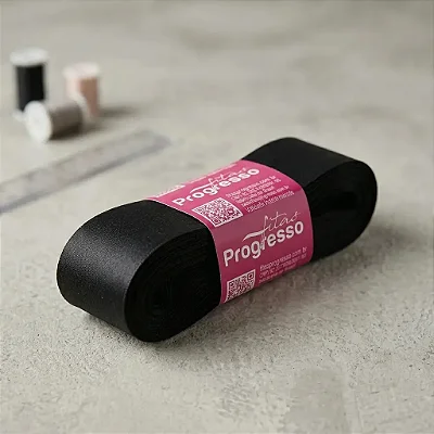 Fita Cetim Simples 38mm x 10metros - Preto