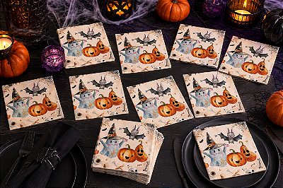 Guardanapo de Papel Folha Dupla Happy Halloween 32x32cm - 20 Unidades