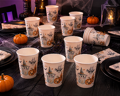 Copo de Papel Happy Halloween 270ml – 10 Unidades