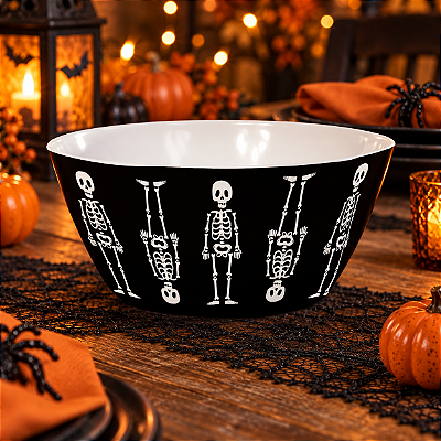 Bowl de Melamina Halloween Caveiras 15cm
