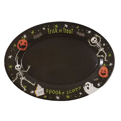 Travessa Oval de Melamina Halloween 35,5 x 25,6cm