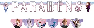 Faixa Parabéns Disney Frozen em Papel