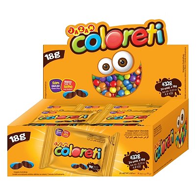 Chocolate Confeitos Coloreti Jazam 18g – Display com 24 Unidades