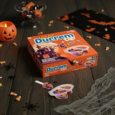 Ducrem Avelã Dip Halloween 16g Jazam – Caixa com 18 Unidades
