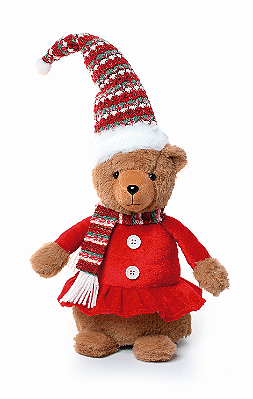 Ursa em Pé Menina Decorativa 32cm