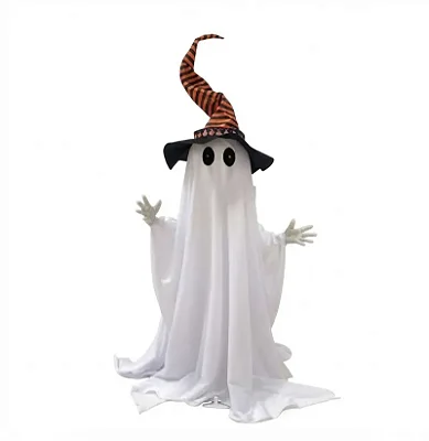 Fantasma Halloween com Chapéu Luz, Som e Movimento 80cm