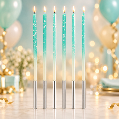 Vela Palito Gigante Azul Candy 15 cm - 1 unidade Pct. – Pacote com 6 Unidades
