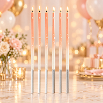 Vela Palito Gigante Rosa Candy 15 cm - 1 unidade Pct. – Pacote com 6 Unidades