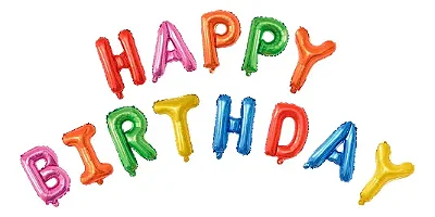 Kit Balao Metalizado Letras Happy Birthday Colors 16 Polegadas